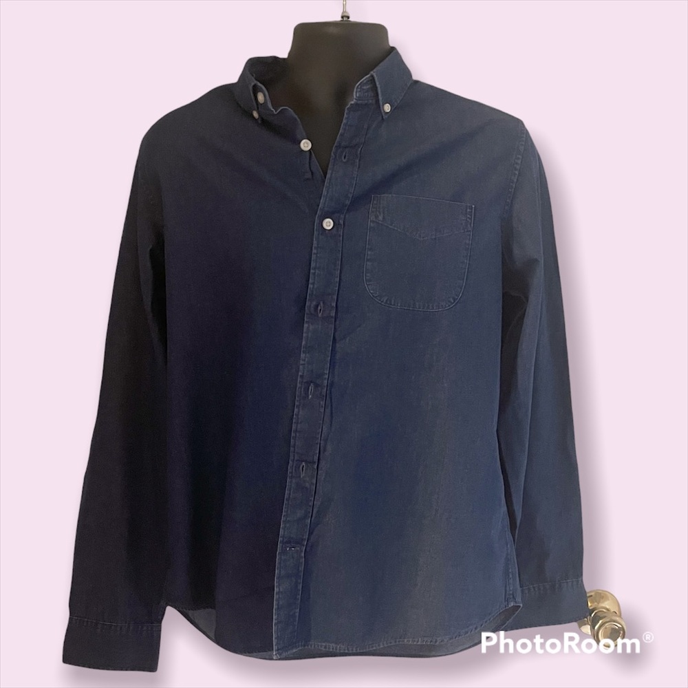 Gap Men Denim Button Down Shirt M NWT $59